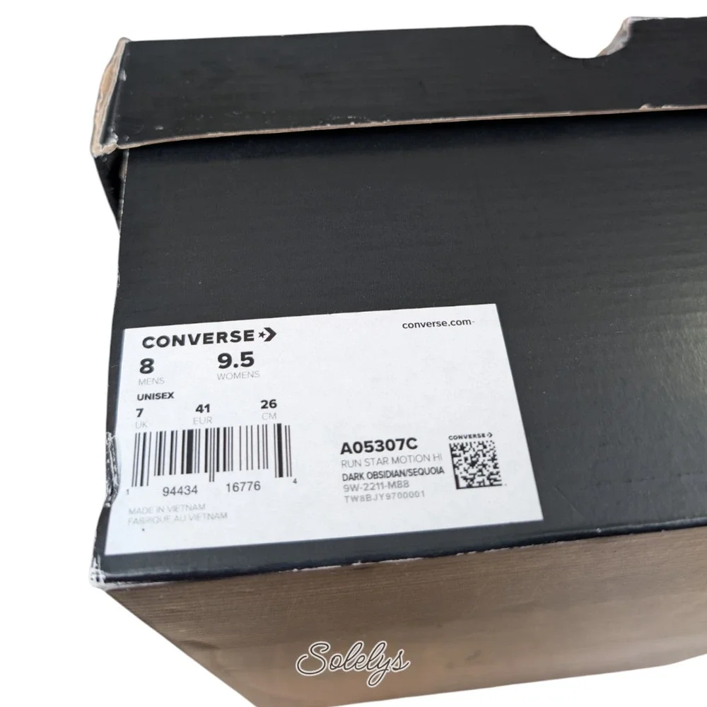 Converse Run Star Motion Black Joy BHM High Top Platform Sneaker Men 8 Women 9.5